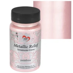 Metallic Relief, Schablonier-Creme, pastellrosa, 90ml