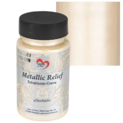 Metallic Relief, Schablonier-Creme, elfenbein, 90ml
