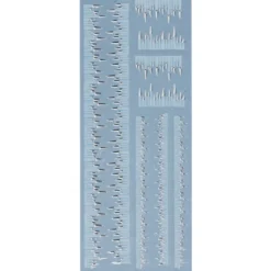 Metallic-Relief-Sticker, Eiszapfen, 12,5cm x 30,5cm