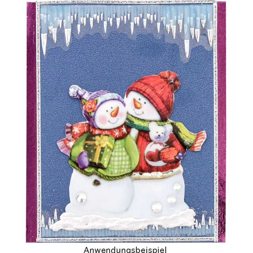 Metallic-Relief-Sticker, Eiszapfen, 12,5cm x 30,5cm