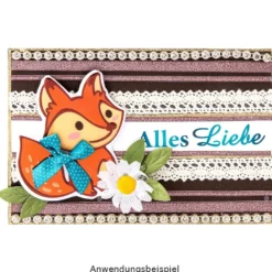 Metallic-Relief-Sticker, Füchse 1, 17,5cm x 17,5cm