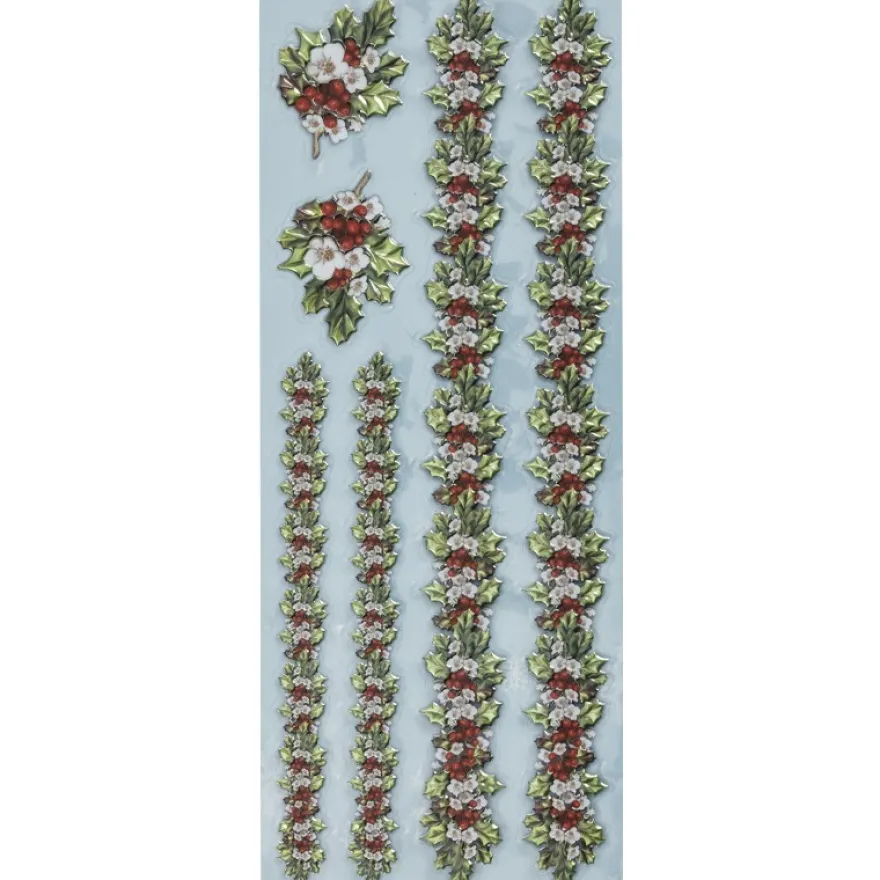 Metallic-Relief-Sticker, Ilex, 12,5 x 30,5 cm