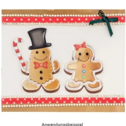 Metallic-Relief-Sticker, Lebkuchenmänner, 12,5cm x 30,5cm