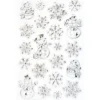 Metallic-Relief-Sticker, Schneemänner & Kristalle, 14cm x 21cm