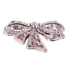 Metallic-Schmucksteine, Schleife, rosa, 4,5cm x 4,5cm, 7 Stück