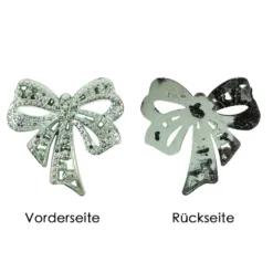 Metallic-Schmucksteine, Schleife, petrol, 4,5cm x 4,5cm, 7 Stück