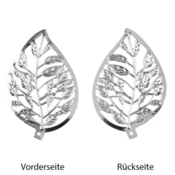 Metall-Ornamente, Blatt 8, 6cm x 4cm, silber, 10 Stück