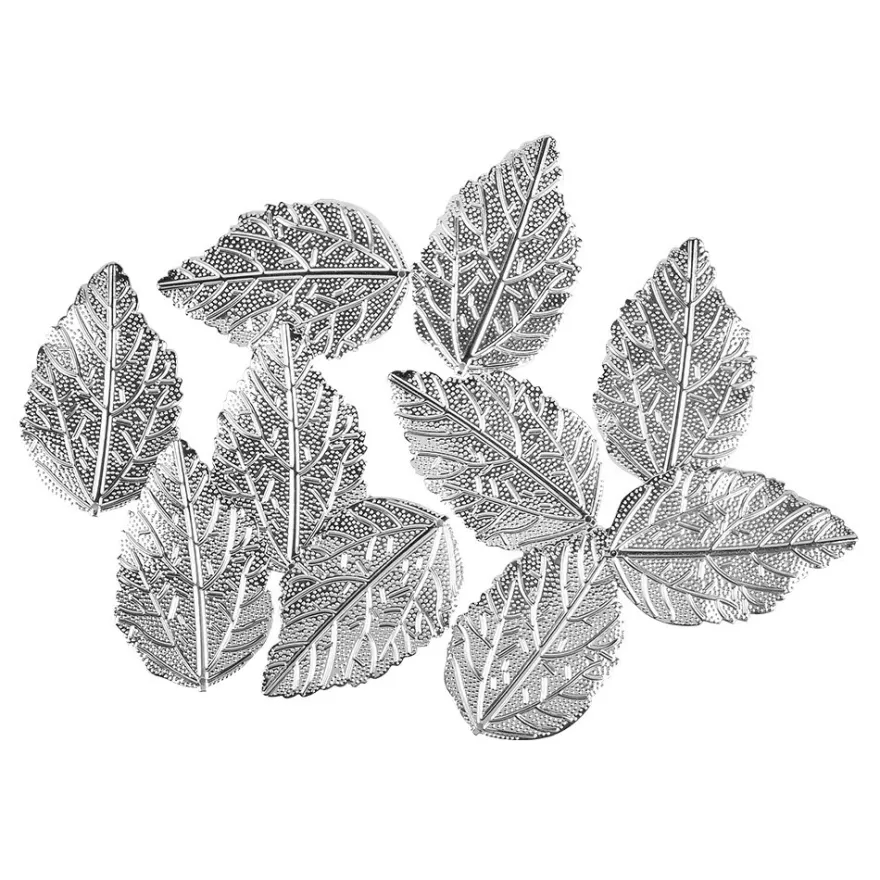 Metall-Ornamente, Blatt 3, 5,5cm x 3,5cm, silber, 10 Stück