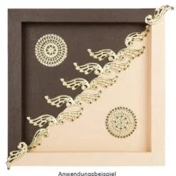 Metall-Ornamente, Design 38, Ø 5,5cm, hellgold, 3 Stück