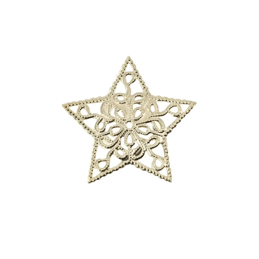 Metall-Ornamente, Design 47, Ø 3,5cm, hellgold, 12 Stück