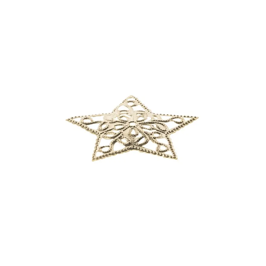 Metall-Ornamente, Design 47, Ø 3,5cm, hellgold, 12 Stück