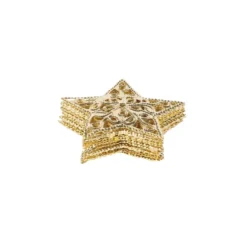 Metall-Ornamente, Design 47, Ø 3,5cm, hellgold, 12 Stück