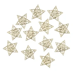 Metall-Ornamente, Design 47, Ø 3,5cm, hellgold, 12 Stück