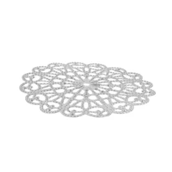 Metall-Ornamente, Design 34, Ø 8,1cm, silber, 3 Stück