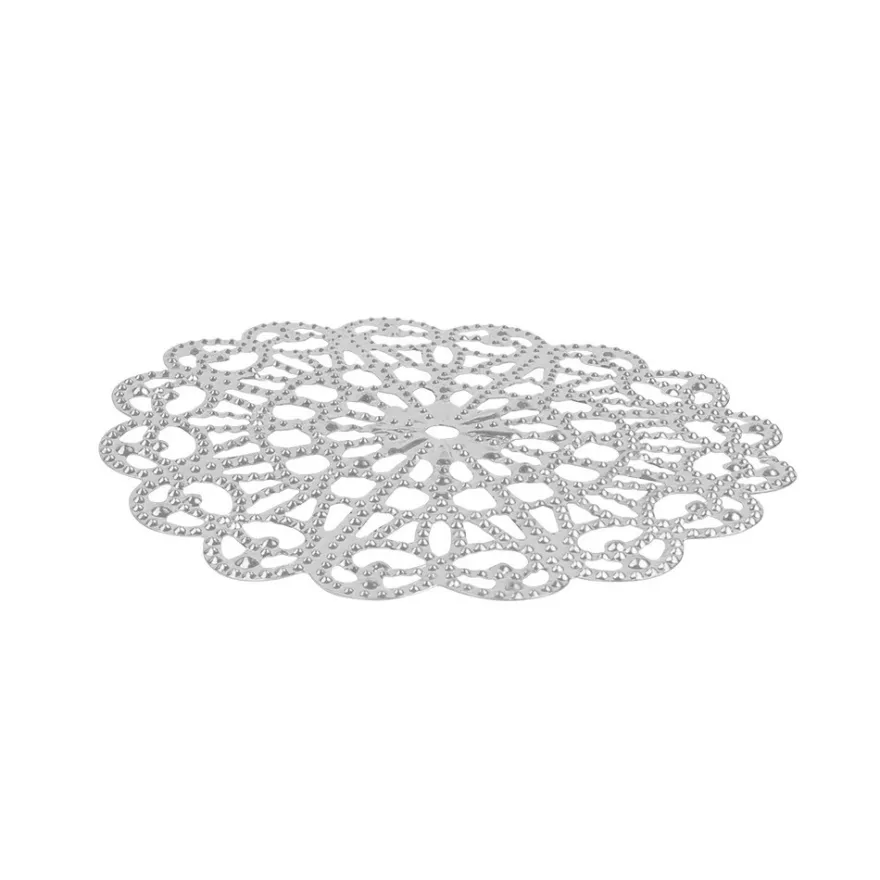Metall-Ornamente, Design 34, Ø 8,1cm, silber, 3 Stück