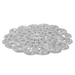 Metall-Ornamente, Design 34, Ø 8,1cm, silber, 3 Stück