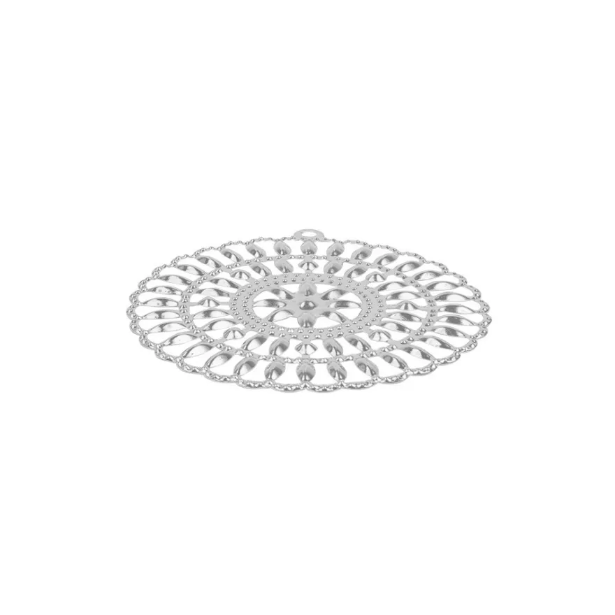 Metall-Ornamente, Design 38, Ø 5,5cm, silber, 3 Stück