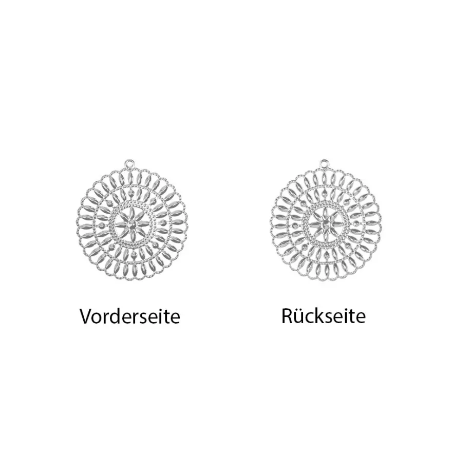 Metall-Ornamente, Design 38, Ø 5,5cm, silber, 3 Stück