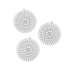 Metall-Ornamente, Design 38, Ø 5,5cm, silber, 3 Stück