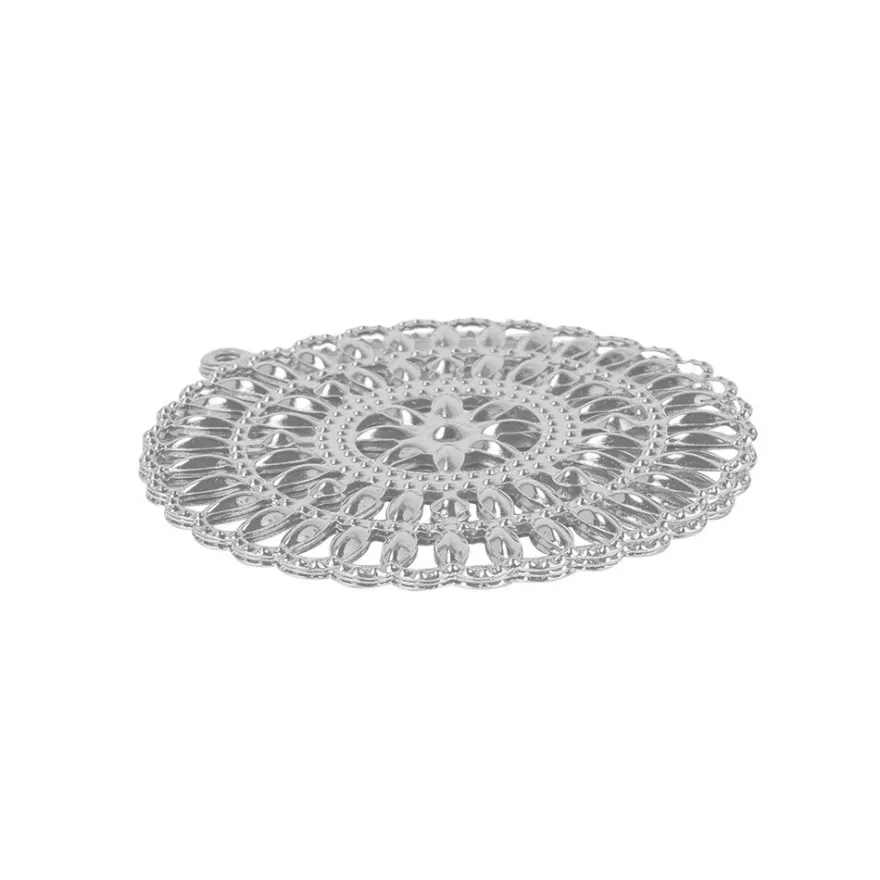 Metall-Ornamente, Design 38, Ø 5,5cm, silber, 3 Stück
