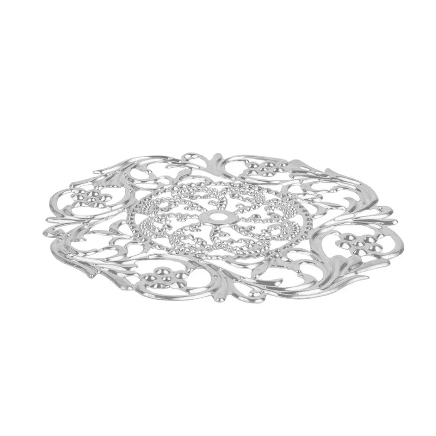 Metall-Ornamente, Design 35, Ø 8cm, silber, 3 Stück