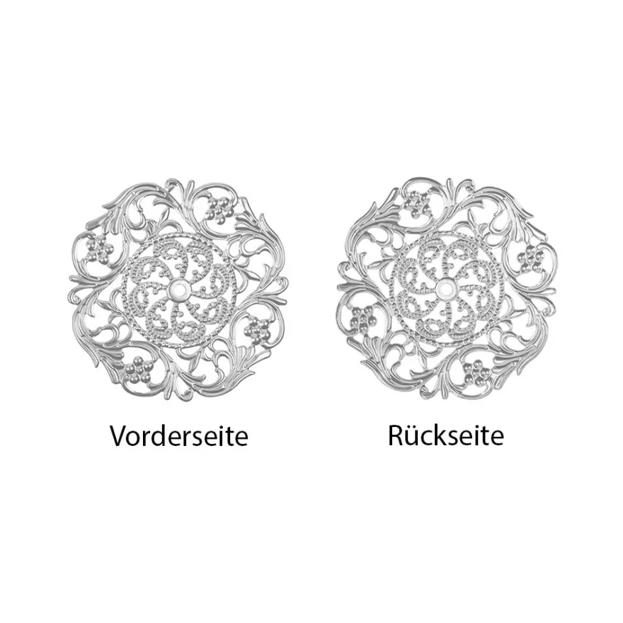 Metall-Ornamente, Design 35, Ø 8cm, silber, 3 Stück