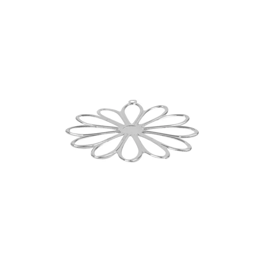 Metall-Ornamente, Design 26, Ø4,5cm, silber, 10 Stück