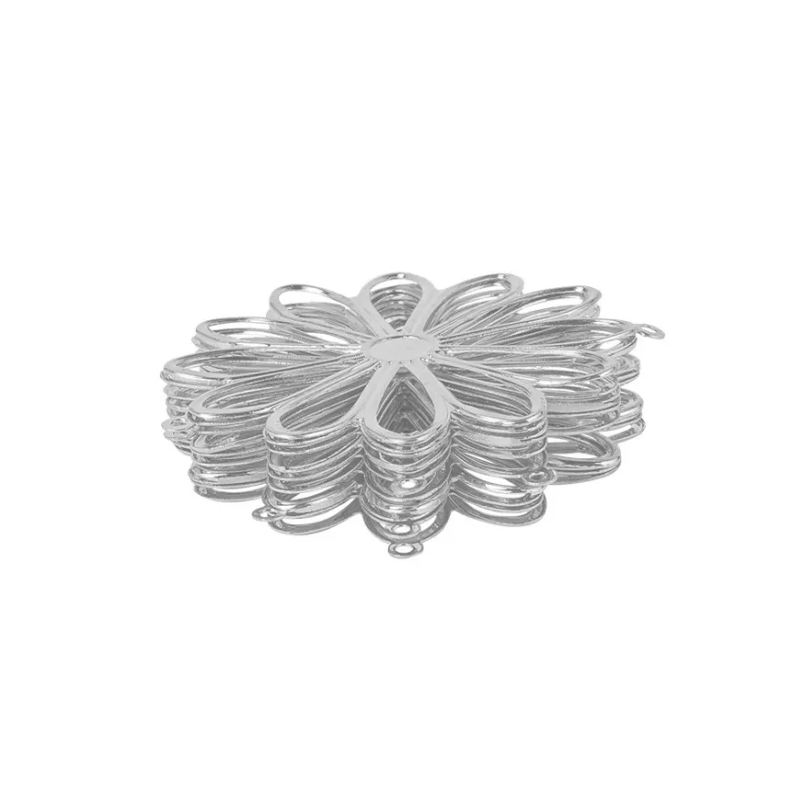 Metall-Ornamente, Design 26, Ø4,5cm, silber, 10 Stück