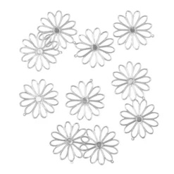 Metall-Ornamente, Design 26, Ø4,5cm, silber, 10 Stück