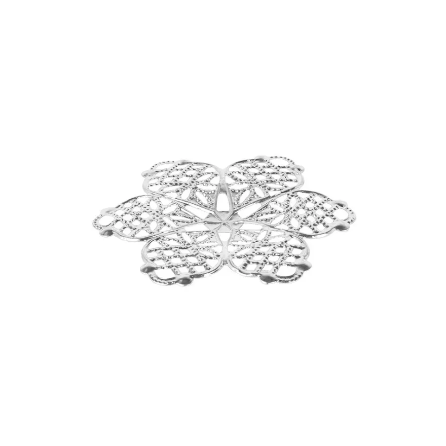 Metall-Ornamente, Design 43, Ø 4,5cm, silber, 9 Stück