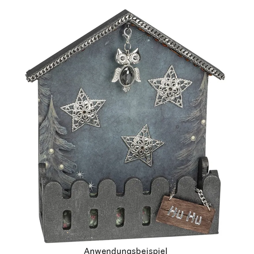 Metall-Ornamente, Design 47, Ø 3,5cm, silber, 12 Stück