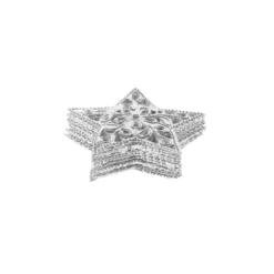Metall-Ornamente, Design 47, Ø 3,5cm, silber, 12 Stück