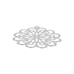 Metall-Ornamente, Design 39, Ø 6,1cm, silber, 4 Stück