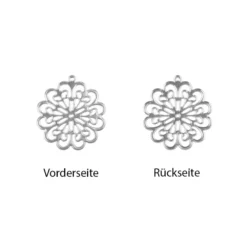 Metall-Ornamente, Design 39, Ø 6,1cm, silber, 4 Stück