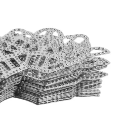 Metall-Ornamente, Design 7, 4,4cm x 2cm, silber, 15 Stück