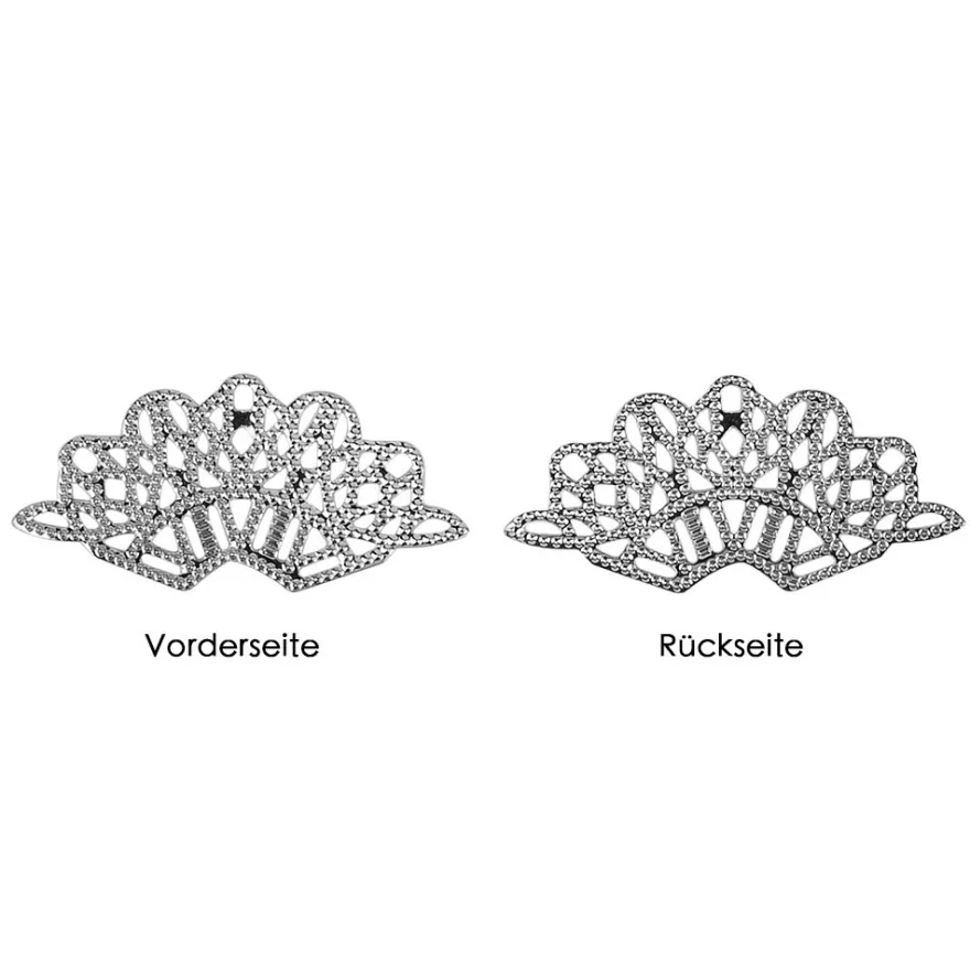Metall-Ornamente, Design 7, 4,4cm x 2cm, silber, 15 Stück