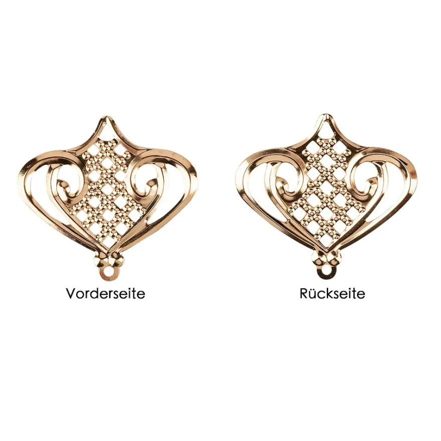 Metall-Ornamente, Design 5, 5,5cm x 5cm, roségold, 12 Stück
