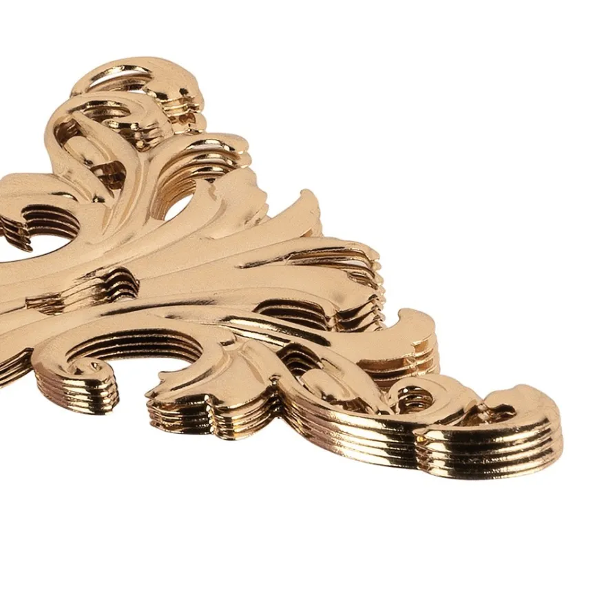 Metall-Ornamente, Design 3, 8cm x 4,5cm, roségold, 5 Stück