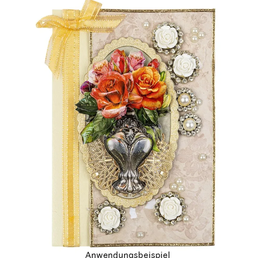 Metall-Ornamente, Design 7, 4,4cm x 2cm, roségold, 15 Stück