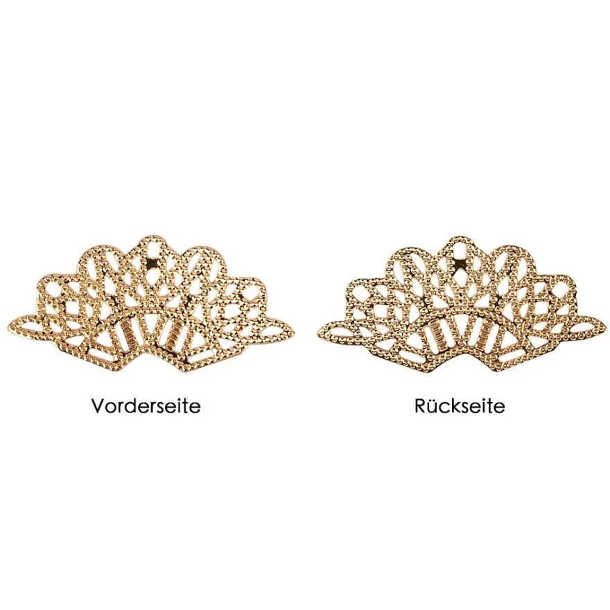 Metall-Ornamente, Design 7, 4,4cm x 2cm, roségold, 15 Stück