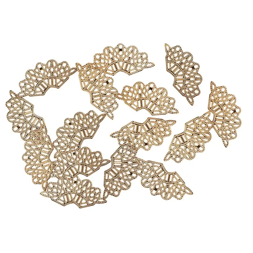 Metall-Ornamente, Design 7, 4,4cm x 2cm, roségold, 15 Stück