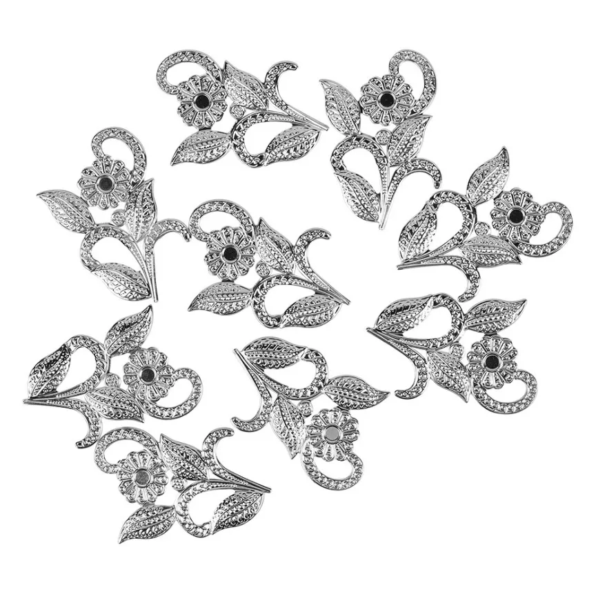 Metall-Ornamente, Design 6, 5cm x 4cm, silber, 9 Stück