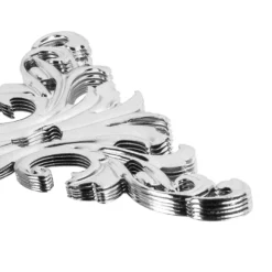 Metall-Ornamente, Design 3, 8cm x 4,5cm, silber, 5 Stück
