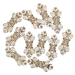 Metall-Ornamente, Design 1, 7,4cm x 3,1cm, roségold, 11 Stück
