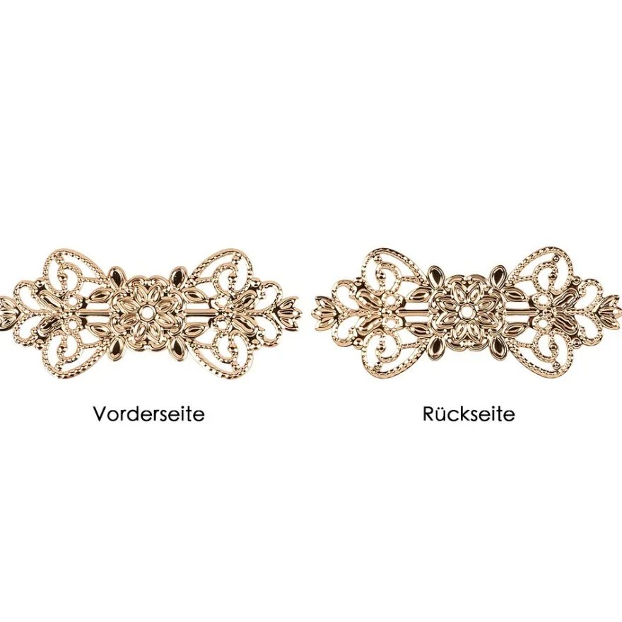 Metall-Ornamente, Design 1, 7,4cm x 3,1cm, roségold, 11 Stück
