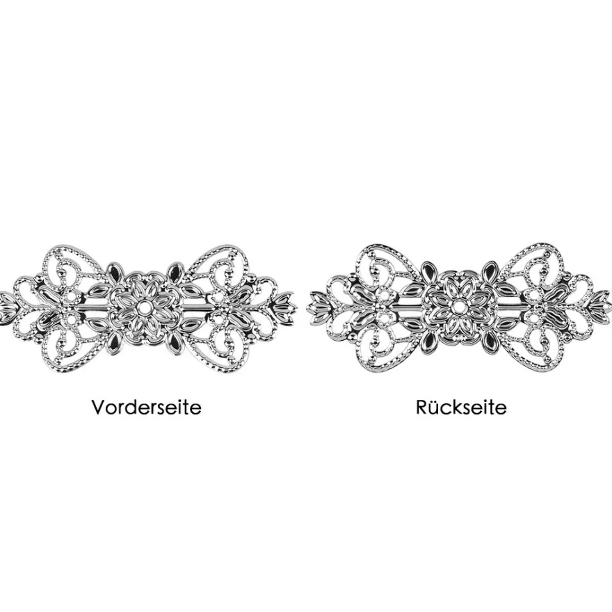 Metall-Ornamente, Design 1, 7,4cm x 3,1cm, silber, 11 Stück