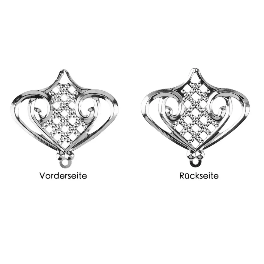 Metall-Ornamente, Design 5, 5,5cm x 5cm, silber, 12 Stück