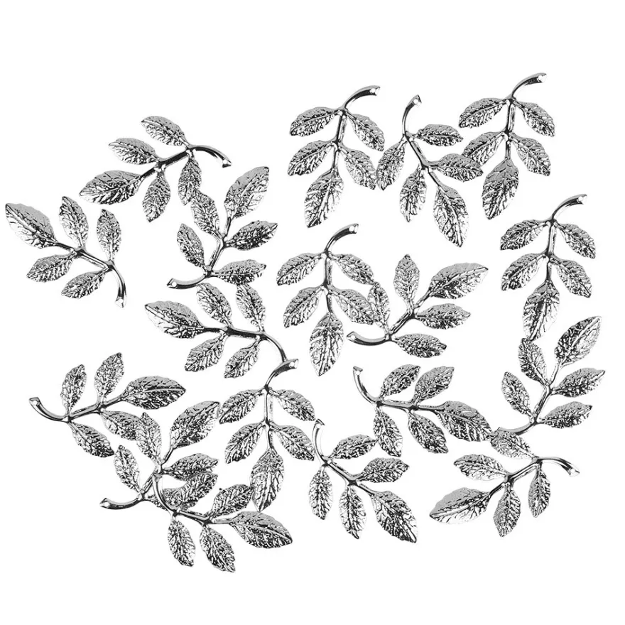 Metall-Ornamente, Design 9, 3,7cm x 2,1cm, silber, 18 Stück