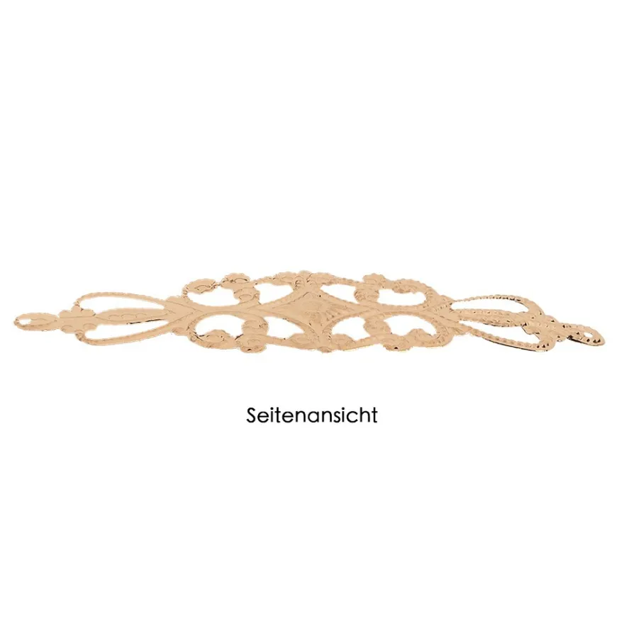 Metall-Ornamente, Design 8, 6,5cm x 2cm, roségold, 15 Stück