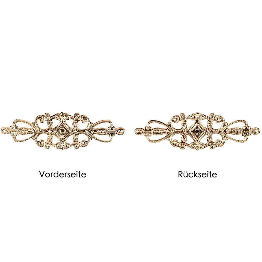 Metall-Ornamente, Design 8, 6,5cm x 2cm, roségold, 15 Stück